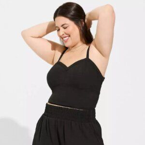 NWT TORRID | Seersucker Sleeveless Bralette Crop Tank Top | Sz. 0/L/12
